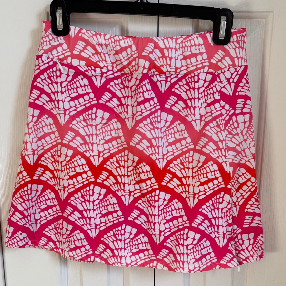 Chic Pink and Red Patterned Mini Skirt